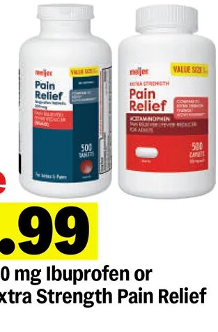Meijer 200 mg Ibuprofen or 500 mg Extra Strength Pain Relief
