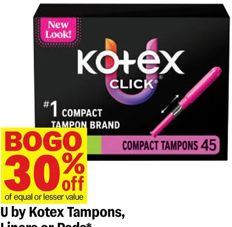 U by Kotex Tampons, Liners or Pads*