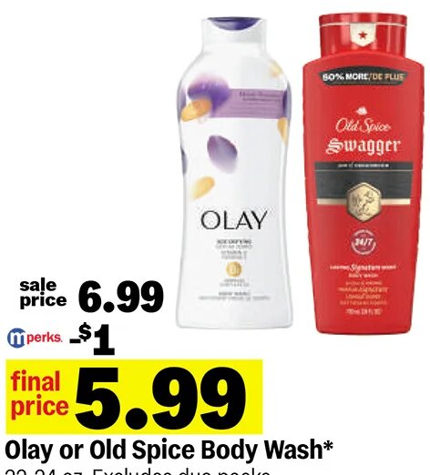 Olay or Old Spice Body Wash* at Meijer