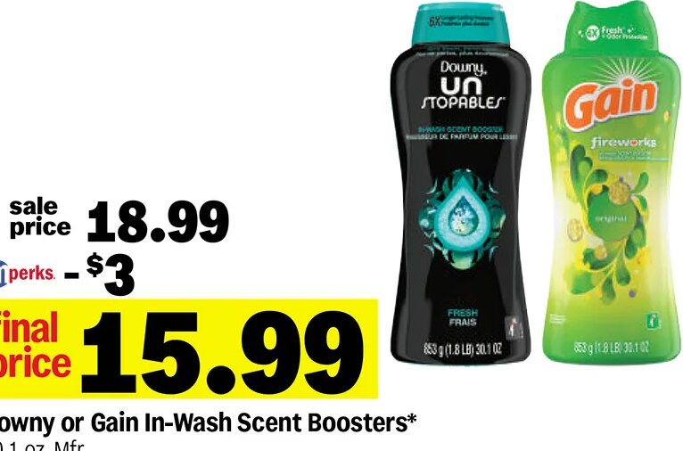 Downy or Gain In-Wash Scent Boosters at Meijer