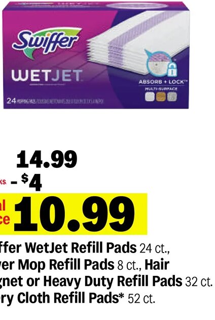 Swiffer WetJet Refill Pads, Power Mop Refill Pads, Hair Magnet or Heavy Duty Refill Pads or Dry Cloth Refill Pads at Meijer