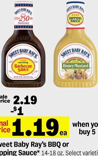 Sweet Baby Ray's BBQ or Dipping Sauce at Meijer