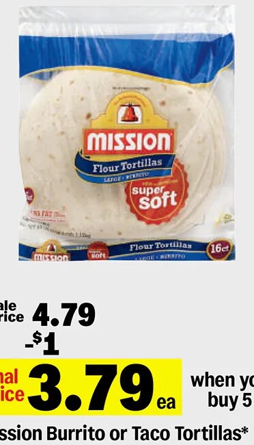 Mission Burrito or Taco Tortillas at Meijer
