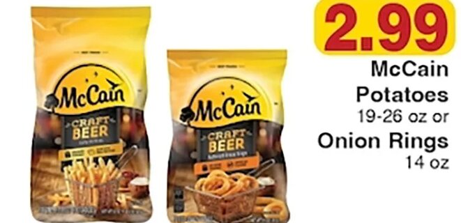McCain Potatoes or Onion Rings at Piggly Wiggly