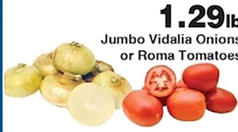 Jumbo Vidalia Onions or Roma Tomatoes at Piggly Wiggly