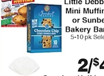 Little Debbie Mini Muffins or Sunbelt Bakery Bars