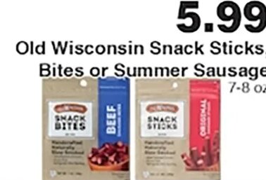Old Wisconsin Snack Sticks, Bites or Summer Sausage