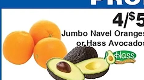 Jumbo Navel Oranges or Hass Avocados at Piggly Wiggly