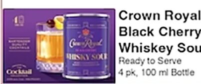 Crown Royal Black Cherry Whiskey Sour Cocktail