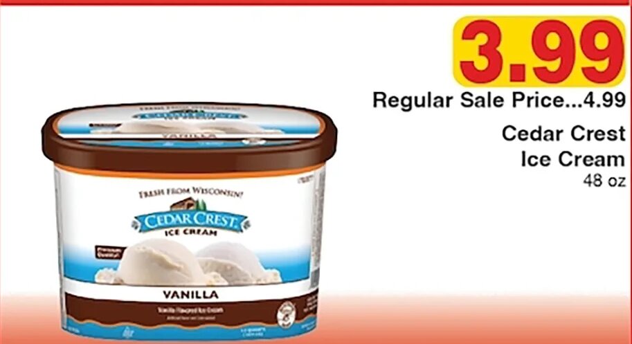 Cedar Crest Ice Cream at Piggly Wiggly