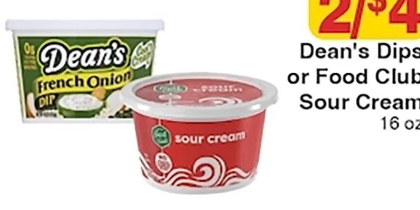 Dean's Dips or Food Club Sour Cream