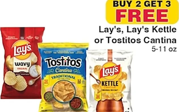 Lay's, Lay's Kettle or Tostitos Cantina
