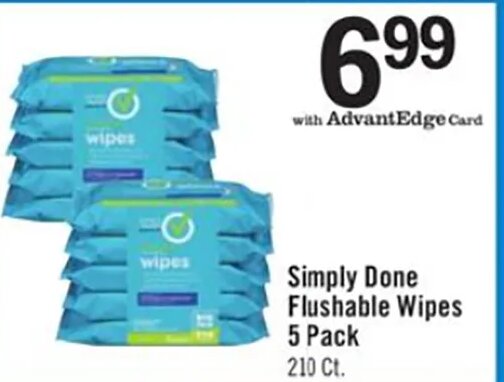 Simply Done Flushable Wipes 5 Pack