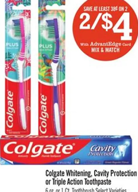 Colgate Whitening, Cavity Protection or Triple Action Toothpaste at Price Chopper