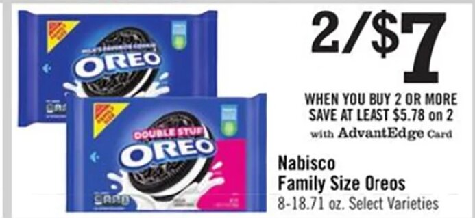 Nabisco Family Size Oreos at Price Chopper