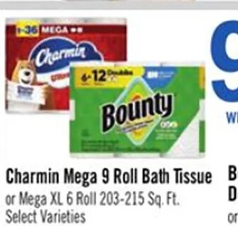 Charmin Mega 9 Roll Bath Tissue at Price Chopper