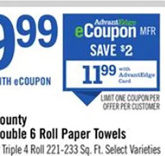 Bounty Double 6 Roll Paper Towels at Price Chopper