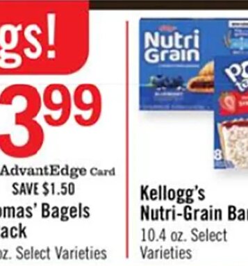 Kellogg's Nutri-Grain Bars at Price Chopper