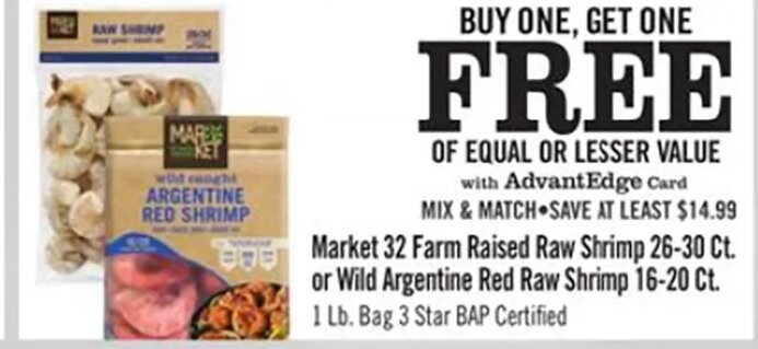 Market 32 Farm Raised Raw Shrimp or Wild Argentine Red Shrimp