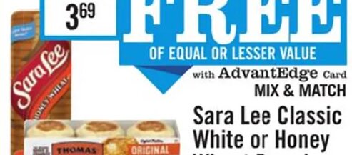 Sara Lee Classic White or Honey Wheat Bread