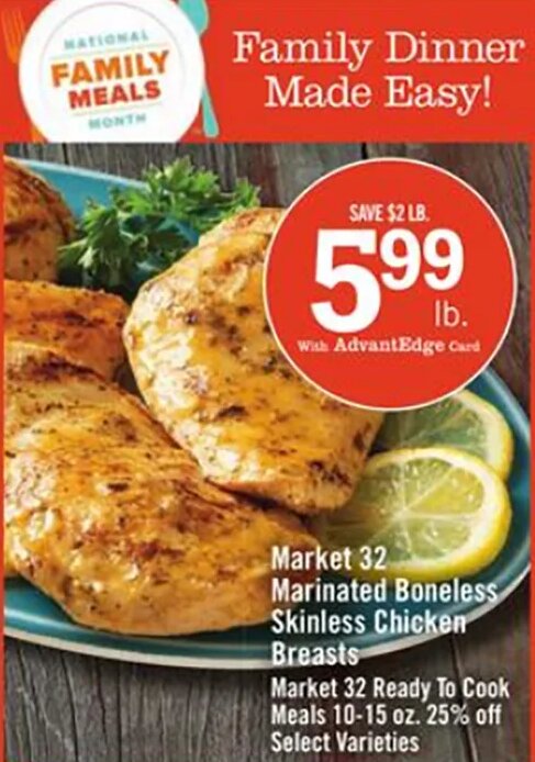 Market 32 Marinated Boneless Skinless Chicken Breasts