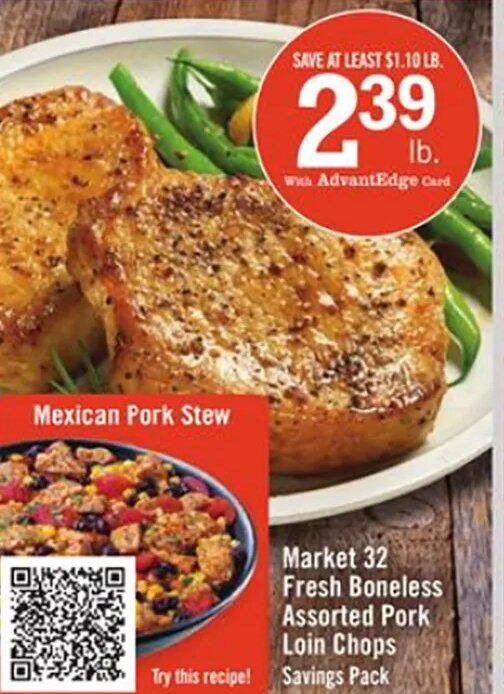 Market 32 Fresh Boneless Assorted Pork Loin Chops