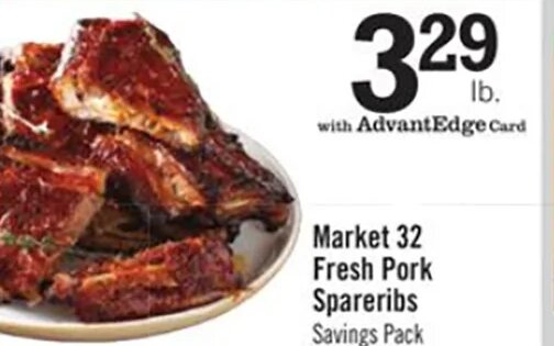 Market 32 Fresh Pork Spareribs