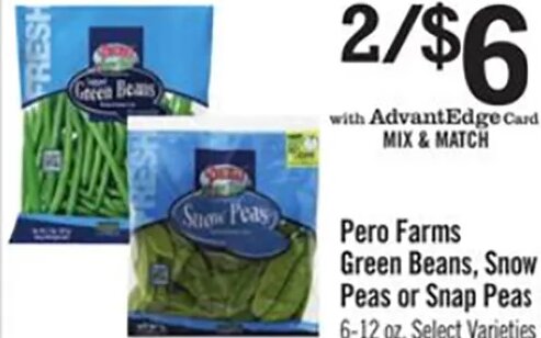 Pero Farms Green Beans, Snow Peas or Snap Peas