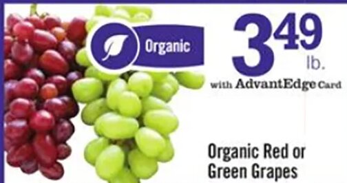 Organic Red or Green Grapes at Price Chopper