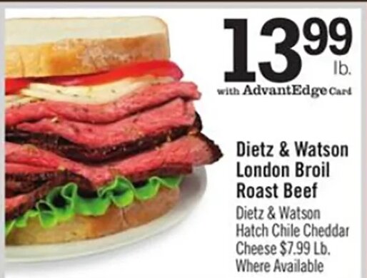 Dietz & Watson Roast Beef / Hatch Chile Cheddar Cheese at Price Chopper