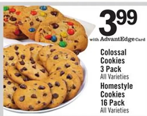 Colossal Cookies 3 Pack / Homestyle Cookies 16 Pack