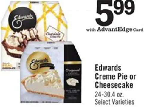 Edwards Creme Pie or Cheesecake