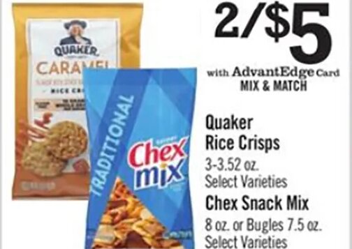 Quaker Rice Crisps Chex Snack Mix at Price Chopper