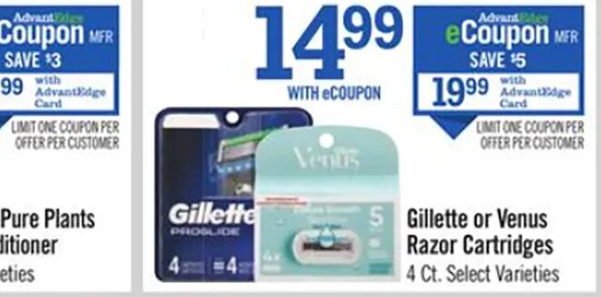 Gillette or Venus Razor Cartridges