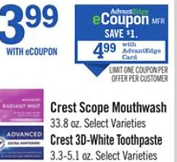 Crest 3D-White Toothpaste at Price Chopper