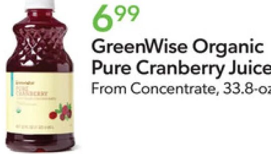 GreenWise Organic Pure Cranberry Juice