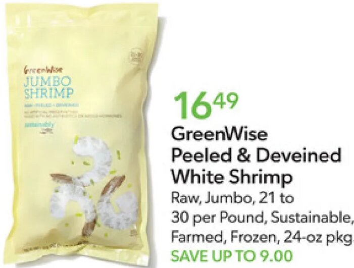 GreenWise Peeled & Deveined White Shrimp