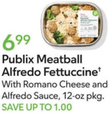 Publix Meatball Alfredo Fettuccine