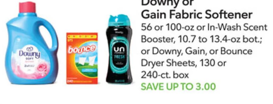 Downy or Gain Fabric Softener at Publix
