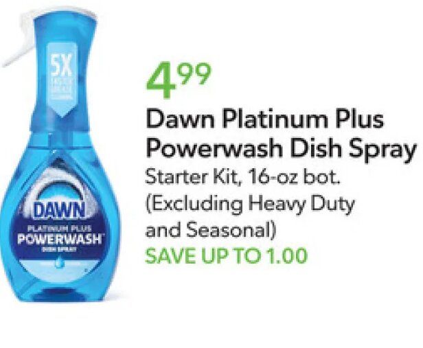 Dawn Platinum Plus Powerwash Dish Spray at Publix