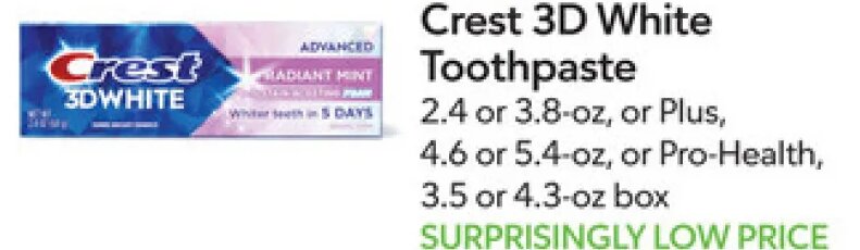 Crest 3D White Toothpaste at Publix