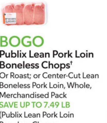 Publix Lean Pork Loin Boneless Chops