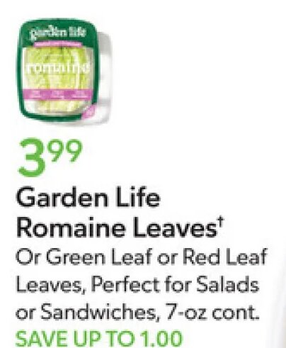Garden Life Romaine Leaves at Publix