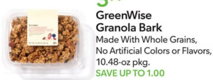 GreenWise Granola Bark at Publix