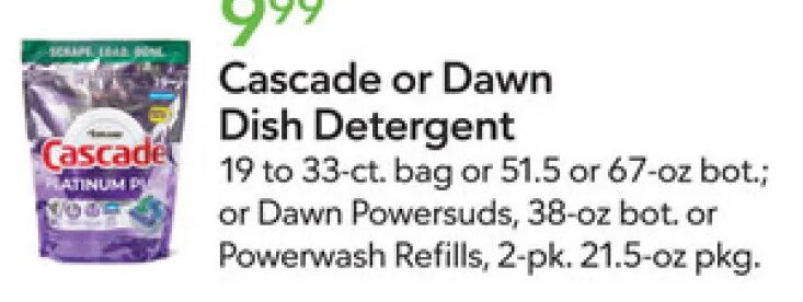 Cascade or Dawn Dish Detergent