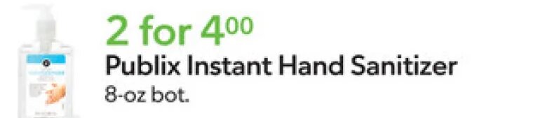 Publix Instant Hand Sanitizer