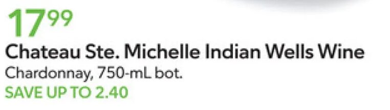 Chateau Ste. Michelle Indian Wells Wine at Publix