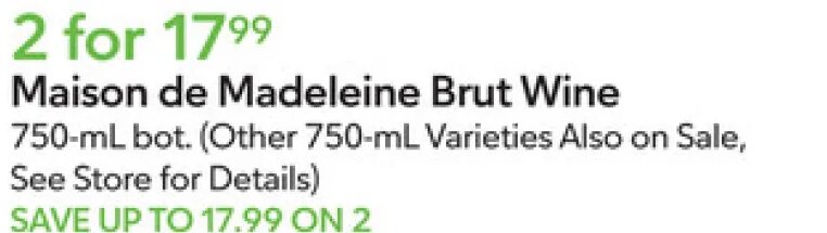 Maison de Madeleine Brut Wine at Publix