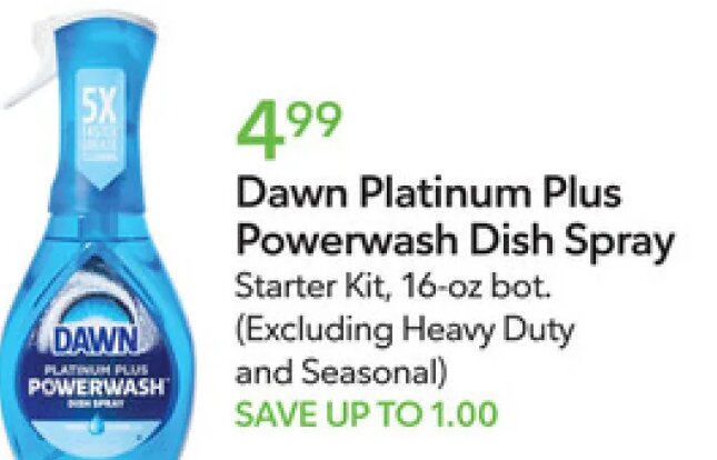 Dawn Platinum Plus Powerwash Dish Spray