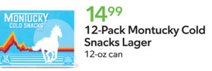 12-Pack Montucky Cold Snacks Lager at Publix